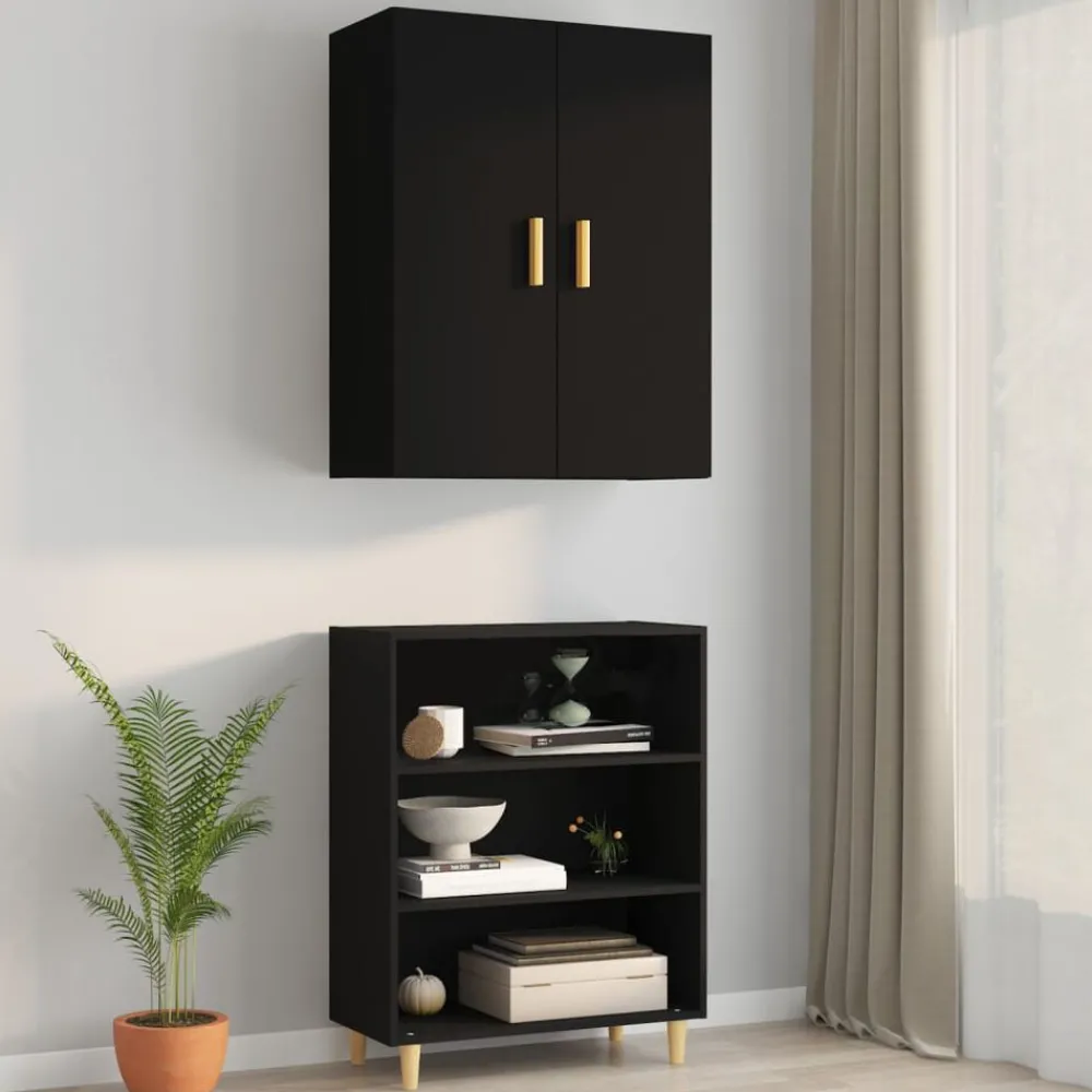 Armoires & Meubles De Rangement-vidaXL Armoire murale suspendue 69,5x34x90 cm Noir
