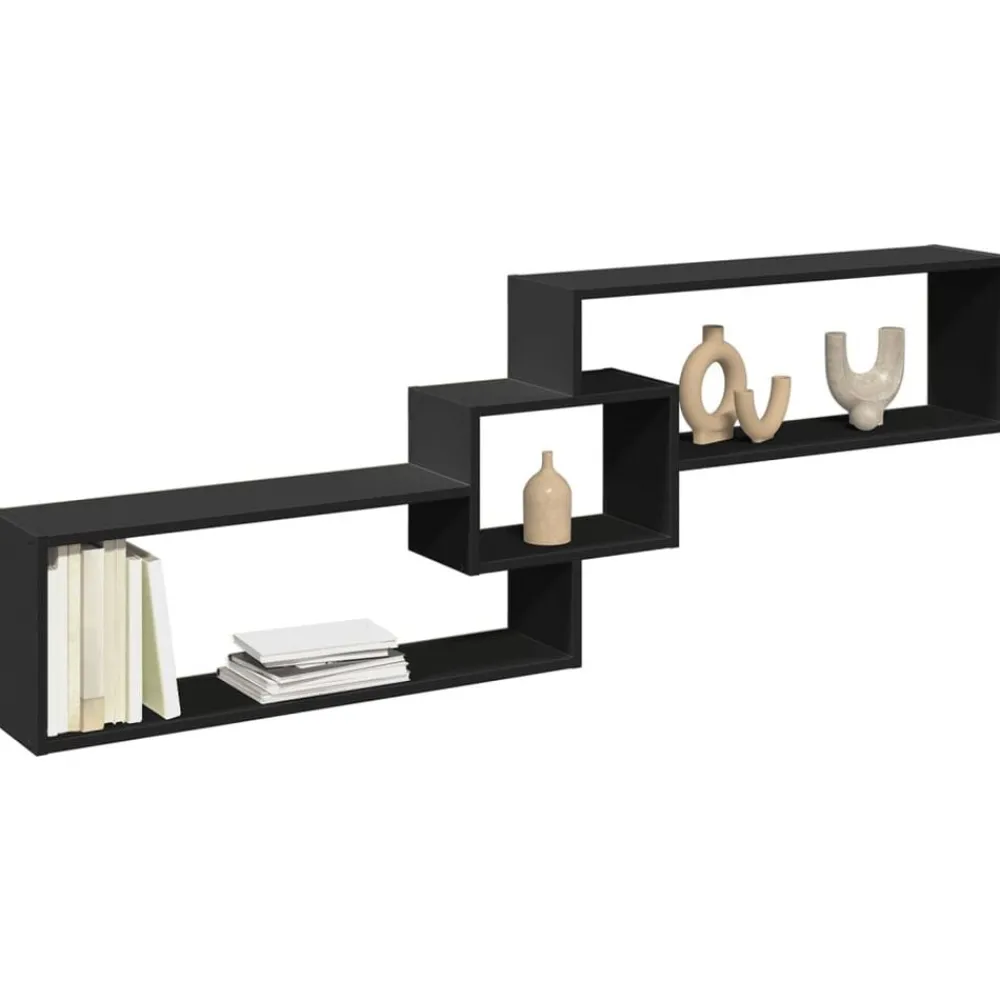 Étagères-vidaXL Armoire murale 158x18x53 cm bois d'ingénierie Noir