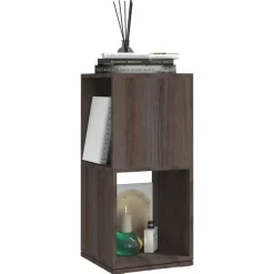 Étagères-vidaXL Armoire rotative Gris chêne 34,5x34,5x75,5 cm bois d'ingénierie gris et ch&ecirc;ne de sonoma
