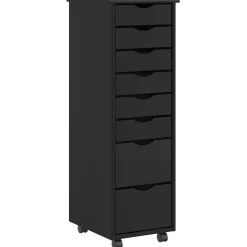 Armoires & Meubles De Rangement-vidaXL Armoire roulante avec tiroirs MOSS bois de pin solide Noir