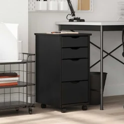 vidaXL Armoire roulante avec tiroirs MOSS bois de pin solide
