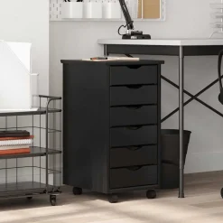 vidaXL Armoire roulante avec tiroirs MOSS bois de pin solide