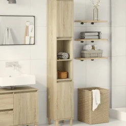vidaXL Armoire salle de bain chêne sonoma 30x30x190 cm