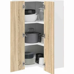 Armoires & Meubles De Rangement-vidaXL Armoire suspendue Chêne Sonoma et Blanc 57 x 57 x 100 cm Ch&ecirc;ne Sonoma