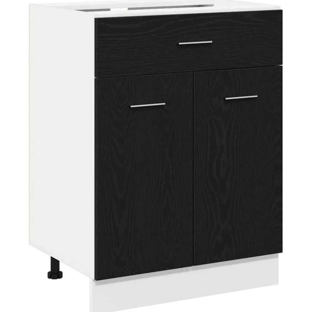vidaXL Armoire suspendue avec tiroir Chêne noir 60 x 46 x 81,5 cm