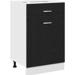 vidaXL Armoire suspendue avec tiroir Chêne noir 50 x 46 x 81,5 cm