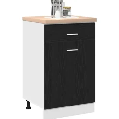 vidaXL Armoire suspendue avec tiroir Chêne noir 50 x 46 x 81,5 cm