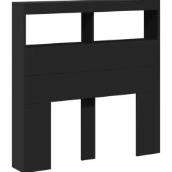 Lits & Accessoires-vidaXL Armoire tête de lit avec LED 100x17x102 cm Noir