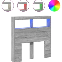 vidaXL Armoire tête de lit avec LED 100x17x102 cm