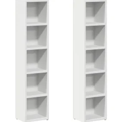Armoires & Meubles De Rangement-vidaXL Armoires à CD 2 pcs 21x16x93,5 cm Aggloméré Blanc