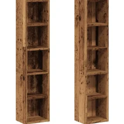 Armoires & Meubles De Rangement-vidaXL Armoires à CD 2 pcs 21x16x93,5 cm bois d'ingénierie Vieux bois
