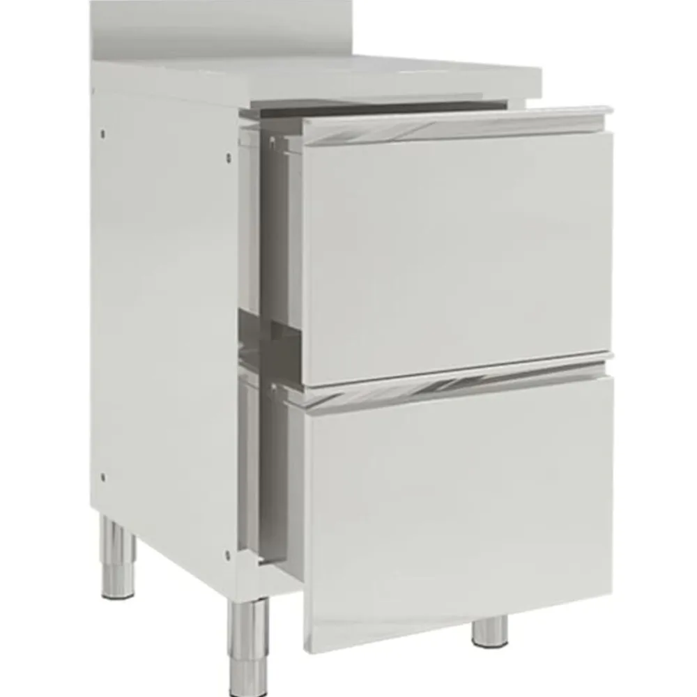 vidaXL Armoires de cuisine commerciales 2 pièces en acier inoxydable