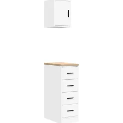 Stockage Industriel-vidaXL Armoires de garage 2 pcs bois d'ingénierie Blanc