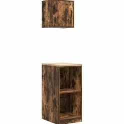 Stockage Industriel-vidaXL Armoires de garage 2 pcs chêne fumé bois d'ingénierie Ch&ecirc;ne fumé