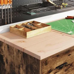 Stockage Industriel-vidaXL Armoires de garage 2 pcs chêne fumé bois d'ingénierie Ch&ecirc;ne fumé