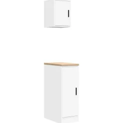 vidaXL Armoires de garage 2 pcs bois d'ingénierie