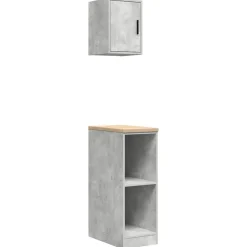 Stockage Industriel-vidaXL Armoires de garage 2 pcs bois d'ingénierie Gris béton
