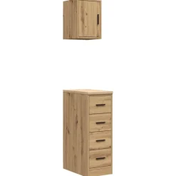 Stockage Industriel-vidaXL Armoires garage 2 pcs chêne artisanal bois d'ingénierie artisian oak