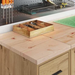 Stockage Industriel-vidaXL Armoires garage 2 pcs chêne artisanal bois d'ingénierie artisian oak