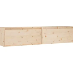 Étagères-vidaXL Armoires murales 2 pcs 80x30x35 cm Bois de pin massif Marron