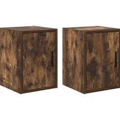 vidaXL Armoires murales de garage 2 pcs chêne fumé bois d'ingénierie