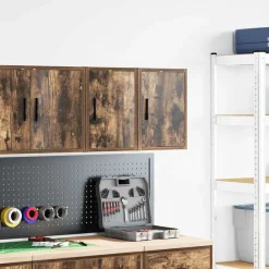vidaXL Armoires murales de garage 2 pcs chêne fumé bois d'ingénierie