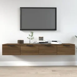Étagères-vidaXL Armoires murales 2pcs Chêne marron 68x30x20cm Bois d'ingénierie Ch&ecirc;ne marron