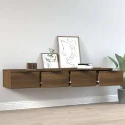 Étagères-vidaXL Armoires murales 2pcs Chêne marron 68x30x20cm Bois d'ingénierie Ch&ecirc;ne marron
