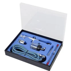 Outils-vidaXL Aérographe avec pot en verre Buses de 0,2 / 0,3 / 0,5 mm
