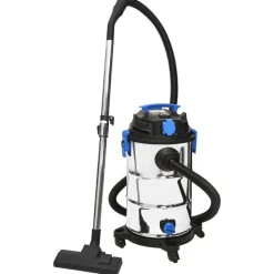 Appareils Électroménagers-vidaXL Aspirateur sec et humide 1200 W 30 L Argenté