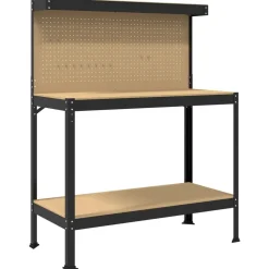Accessoires De Quincaillerie-vidaXL Atelier Noir 114 x 54 x 145 cm Bois d'ingénierie et métal