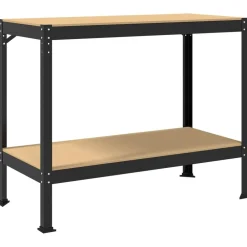 vidaXL Atelier Noir 115 x 55 x 91 cm Bois d'ingénierie et métal