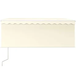 Pelouses & Jardins-vidaXL Auvent automatique store capteur de vent et LED 3x2,5 m Crème Cr&egrave;me