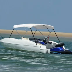 Pièces Détachées Pour Véhicules-vidaXL Auvent bimini à 3 arceaux 183x140x137 cm Blanc