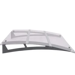 Pelouses & Jardins-vidaXL Auvent de porte argenté et transparent 120x90 cm polycarbonate