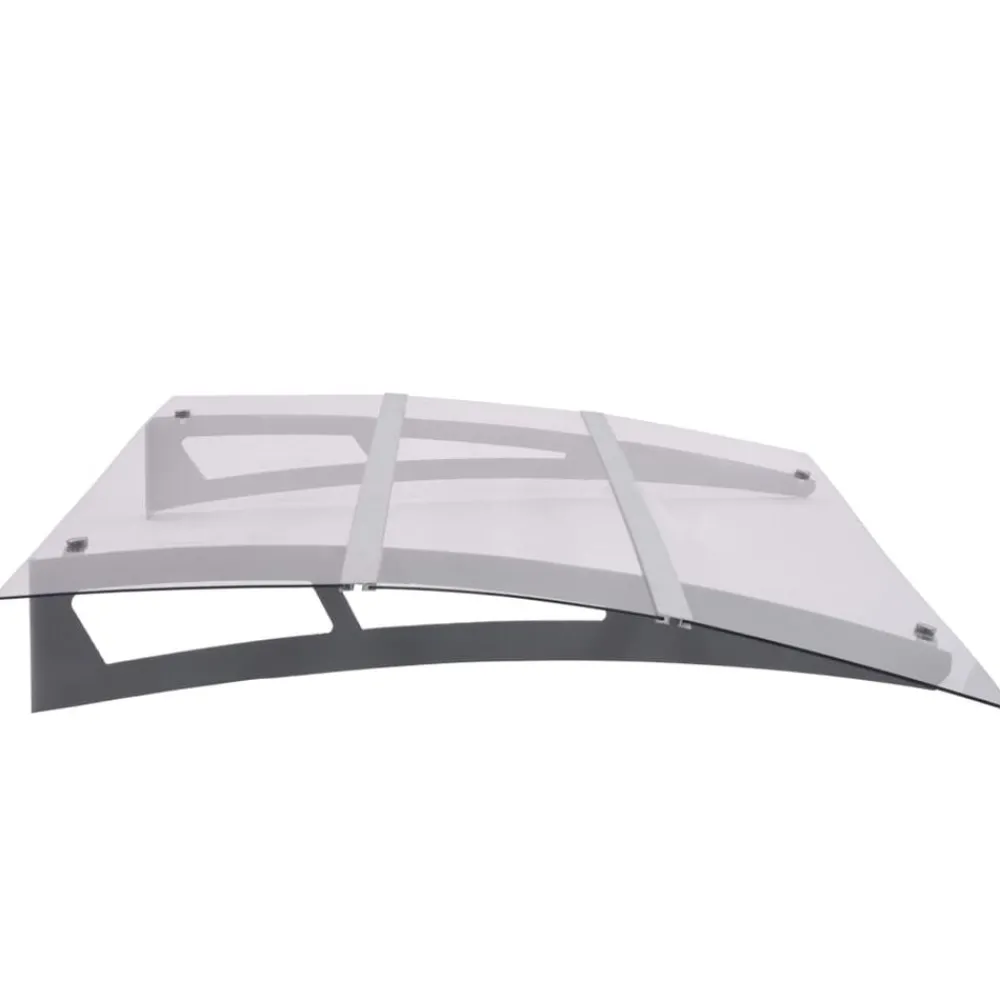 Pelouses & Jardins-vidaXL Auvent de porte argenté et transparent 120x90 cm polycarbonate