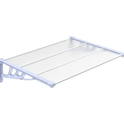 Pelouses & Jardins-vidaXL Auvent de porte Gris et transparent 122x90 cm Polycarbonate