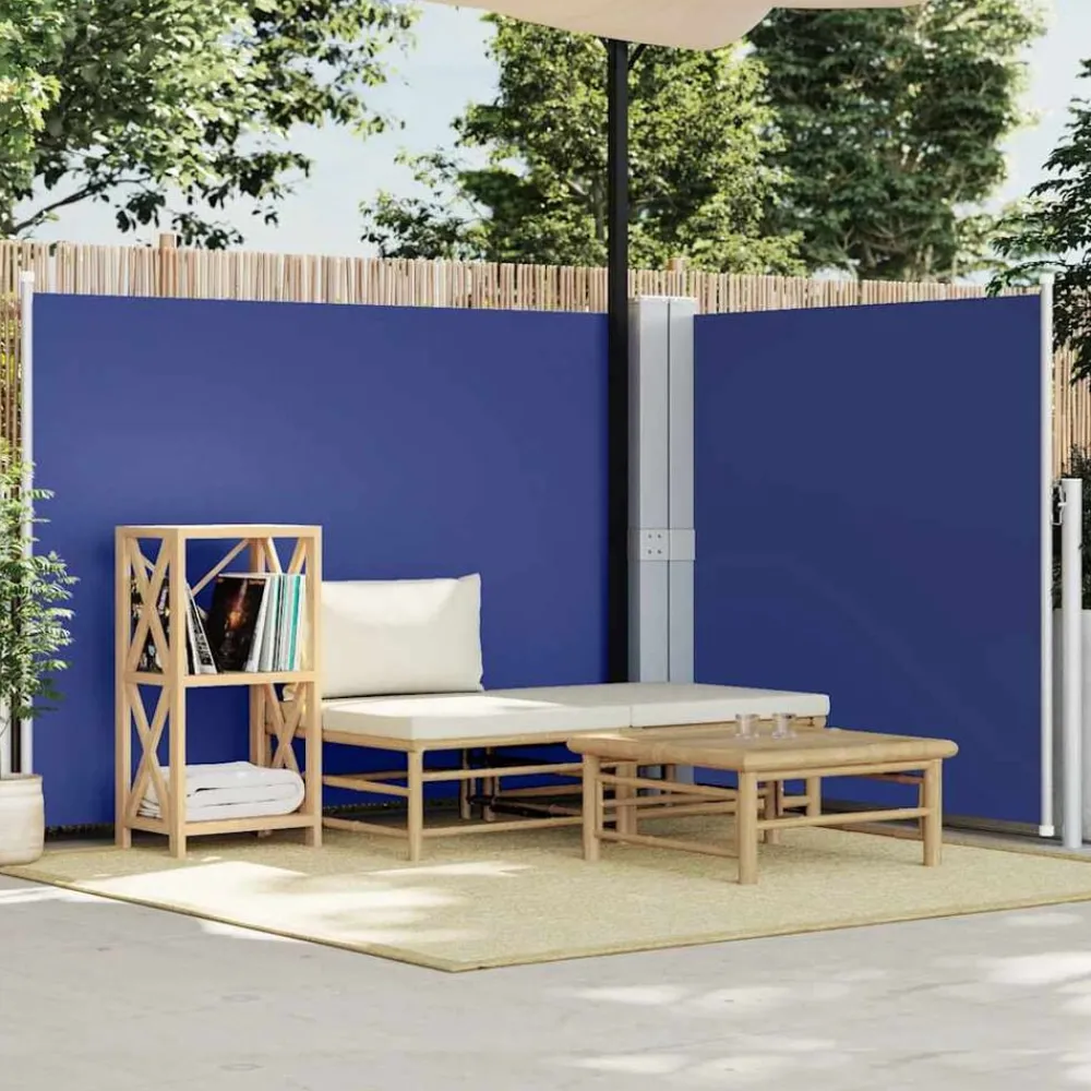 Pelouses & Jardins-vidaXL Auvent latéral rétractable 140 x 600 cm Bleu