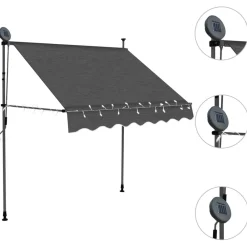 vidaXL Auvent manuel rétractable avec LED 100 cm
