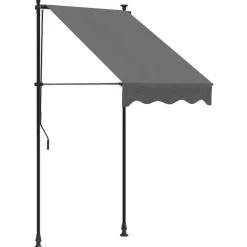 Pelouses & Jardins-vidaXL Auvent rétractable 100x150 m tissu et acier Anthracite