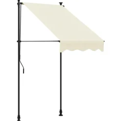 vidaXL Auvent rétractable crème 100x150 m tissu et acier