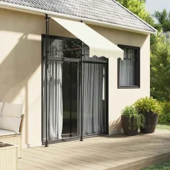 vidaXL Auvent rétractable crème 100x150 m tissu et acier