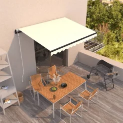 vidaXL Auvent rétractable automatique 350x250 cm Crème