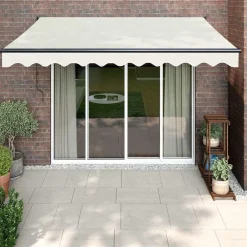 Pelouses & Jardins-vidaXL Auvent rétractable automatique crème 3x2,5 m Cr&egrave;me