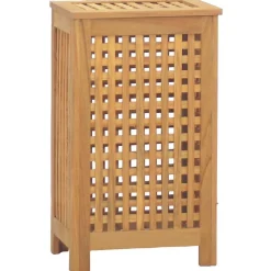 vidaXL Bac à linge 35x25x60 cm bois de teck massif