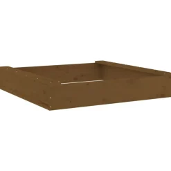 Jeux De Plein Air-vidaXL Bac à sable avec sièges marron miel carré bois de pin massif Pin marron miel