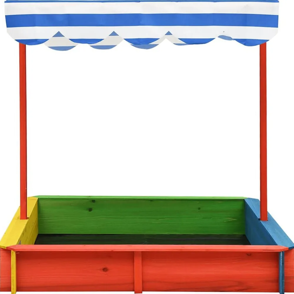 Jeux De Plein Air-vidaXL Bac à sable avec toit réglable Bois de sapin UV50 Multicolore