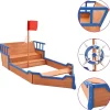 vidaXL Bac à sable bateau pirate Bois de sapin 190x94,5x101 cm