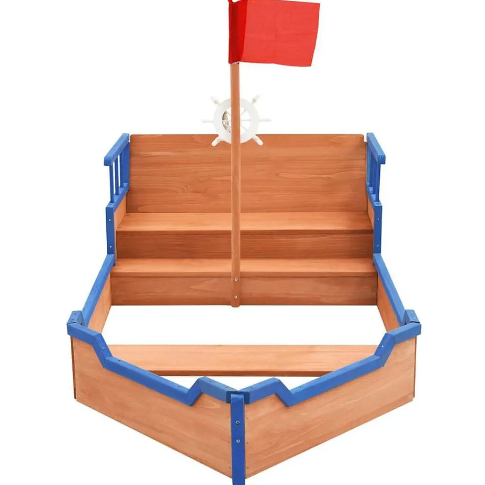 vidaXL Bac à sable bateau pirate Bois de sapin 190x94,5x101 cm