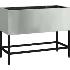 Pelouses & Jardins-vidaXL Bac de jardin surélevé Argent 60 x 26 x 45 cm Acier galvanisé